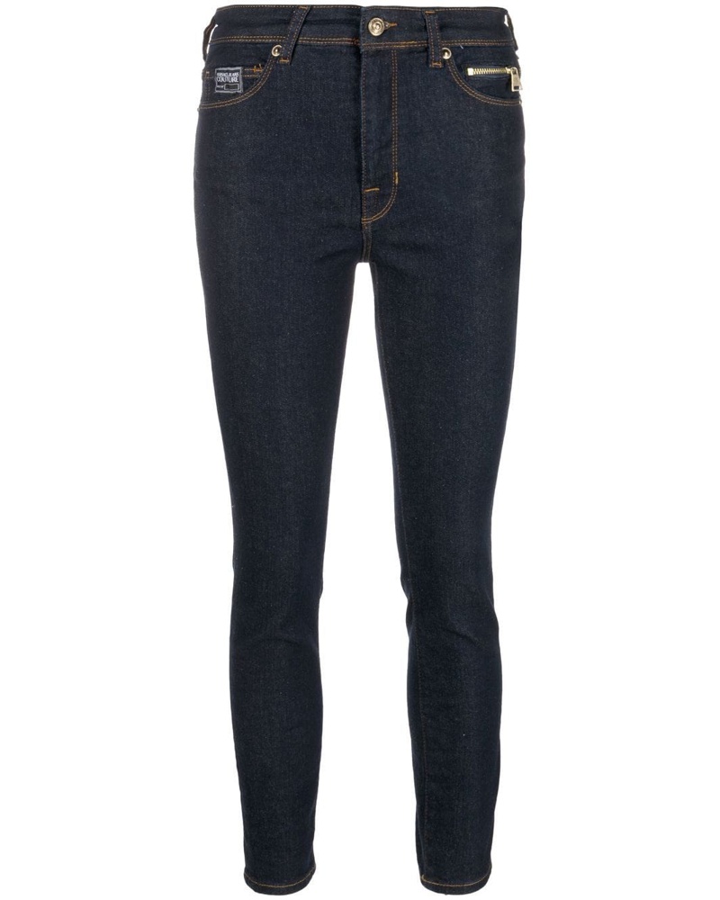 Versace Jeans Damen Skinny-Jeans mit Logo-Patch