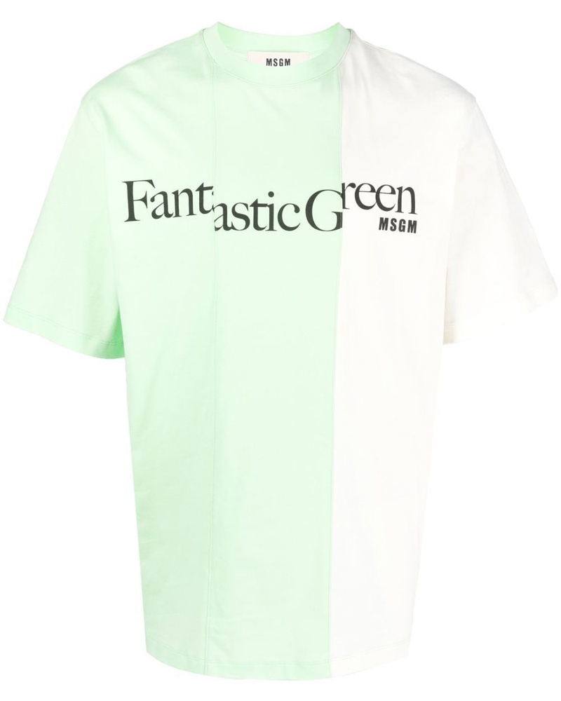 MSGM Damen Fantastic Green T-Shirt mit Print