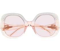 Eckige Sonnenbrille mit Kristallen