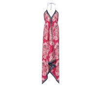 bandana-print silk beach dress