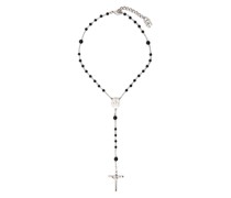 rosary cross-pendant necklace