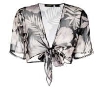 Cropped-Oberteil mit Blumen-Print