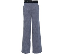 Wide-Leg-Jeans mit Logo-Bund