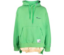 Hoodie in Distressed-Optik