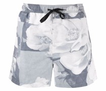 William Badeshorts mit blumig-Print