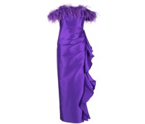 Schulterfreies Abendkleid mit Volants