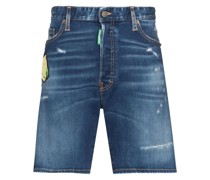 Jeans-Shorts mit Smiley-Patch