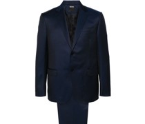 single-breasted wool blend suit