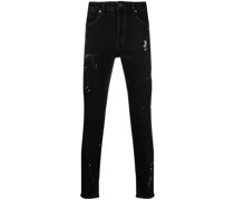 Rebel Skinny-Jeans mit Farbklecksen