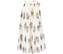 Faltenrock mit Blumen-Print