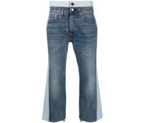 Zweifarbige Cropped-Jeans