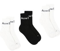 3er-Set Socken mit Logo-Jacquard