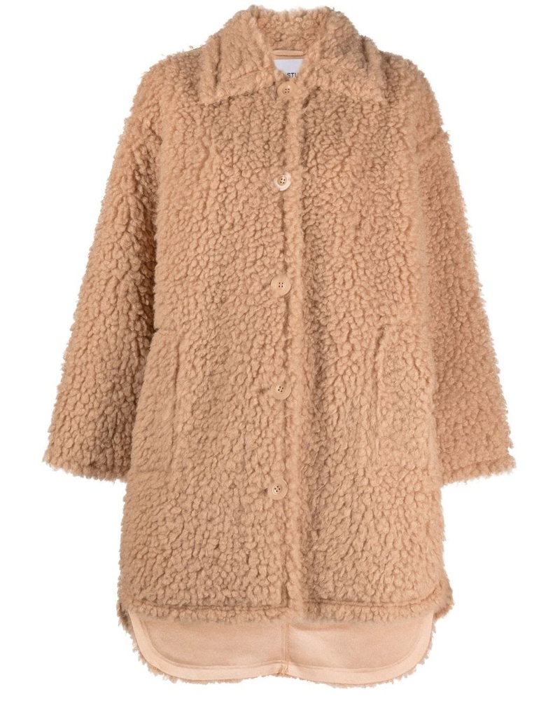 STAND Damen Mantel aus Faux Shearling