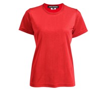 velvet-effect short-sleeved T-shirt