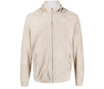 Lederjacke mit Kapuze