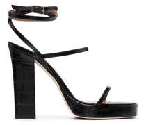 Sandalen mit Kroko-Prägung