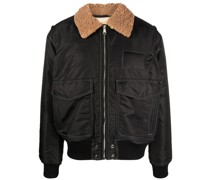 Bomberjacke mit Faux-Shearling-Kragen