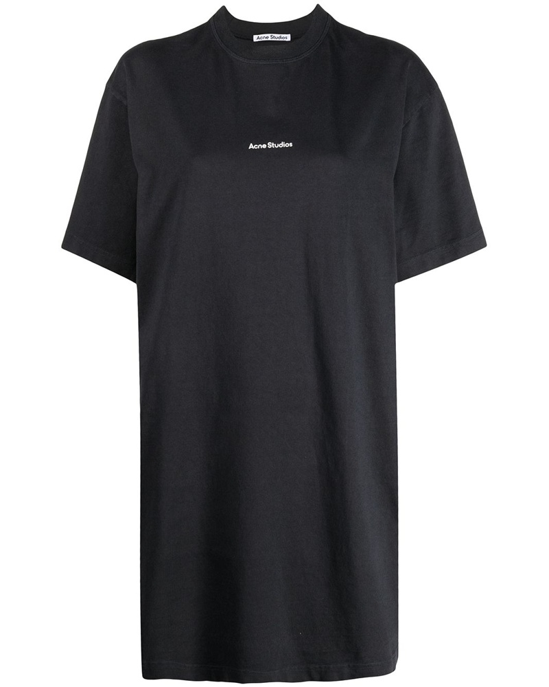 Acne Studios Damen T-Shirtkleid mit Logo-Print