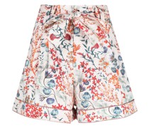 High-Waist-Shorts mit Blumen-Print
