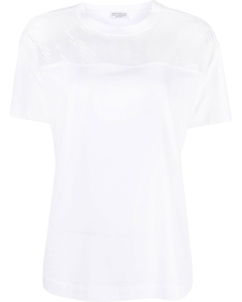 Brunello Cucinelli Damen T-Shirt mit rundem Ausschnitt