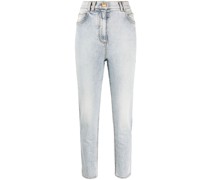 Slim-Fit-Jeans mit hohem Bund