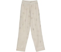 Palmer floral-jacquard trousers