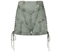 Jeans-Shorts mit Schnürung