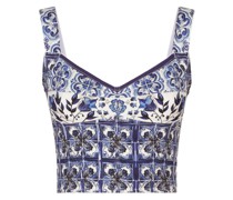 Cropped-Top mit Majolica-Print