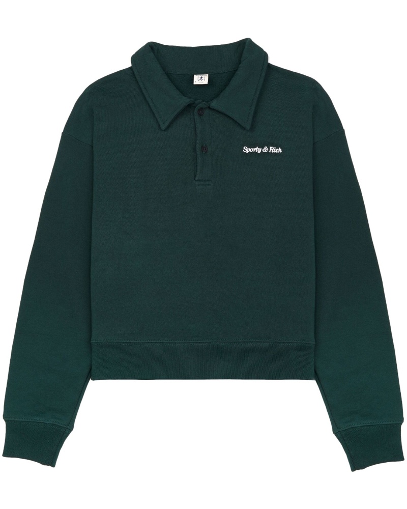 SPORTY & RICH Damen Poloshirt mit Logo-Stickerei