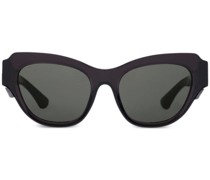 Rose-plaque square-frame sunglasses