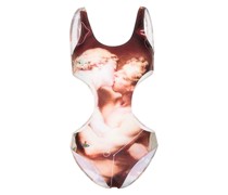 graphic-print cut-out swimsuit
