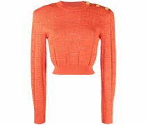 Cropped-Pullover mit Monogramm