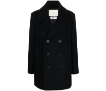 notched-collar double-breasted coat