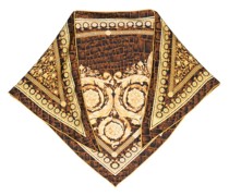 Baroccodile-print silk triangle scarf