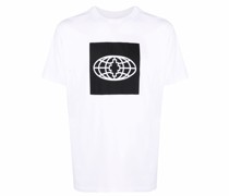 T-Shirt mit Globus-Print