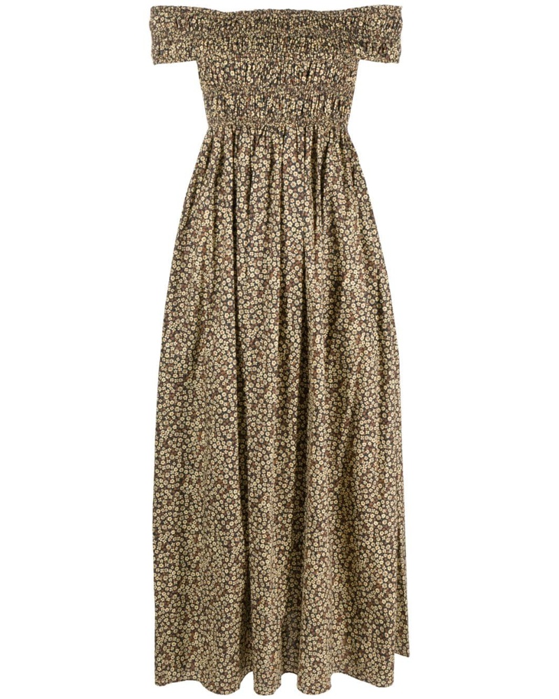Matteau Damen Midikleid mit Blumen-Print