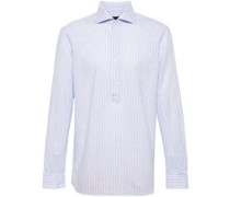 striped linen-blend shirt