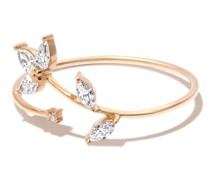 14kt Flower Gelbgoldring mit Diamanten
