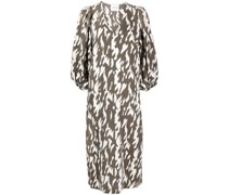 Midikleid mit abstraktem Print