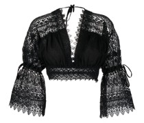 Cropped-Bluse aus Spitze