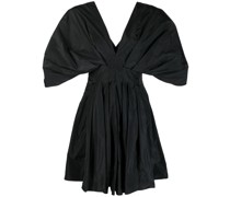 puff-sleeve V-neck minidress