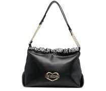 Schultertasche mit Logo-Schild