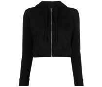 signature numbers motif zip-up hoodie
