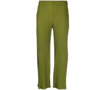 Weite Hose aus geripptem Strick