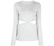 Gerippter Pullover mit Cut-Outs