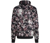 Gestrickter Hoodie mit Blumenmuster