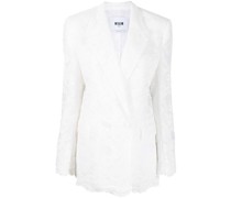 floral lace double-breasted blazer