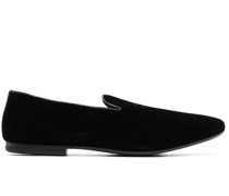 Bestickte Samt-Slipper