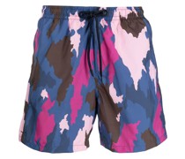 Badeshorts mit abstraktem Print