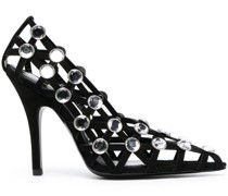embellished leather pumps